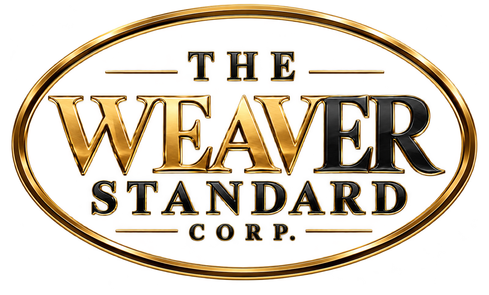 The Weaver Standard Corp. metallic gold corporate logo